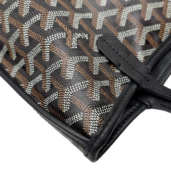 GOYARD Anjou Mini Chevron Canvas Tote Bag Black
