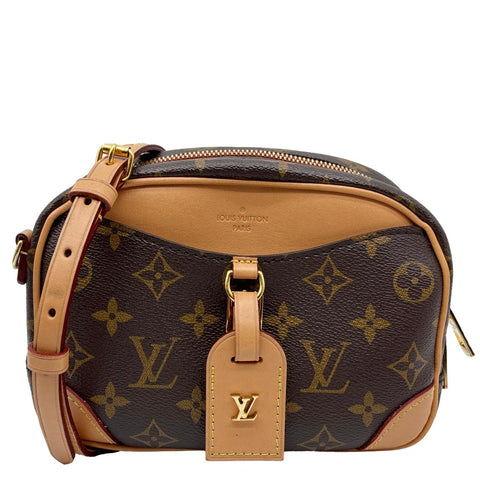LOUIS VUITTON Deauville Mini Monogram Canvas Shoulder Bag Brown