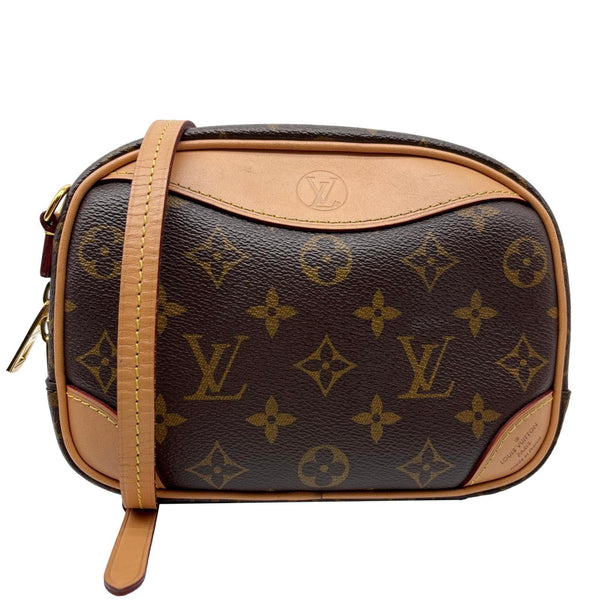 LOUIS VUITTON Deauville Mini Monogram Canvas Shoulder Bag Brown