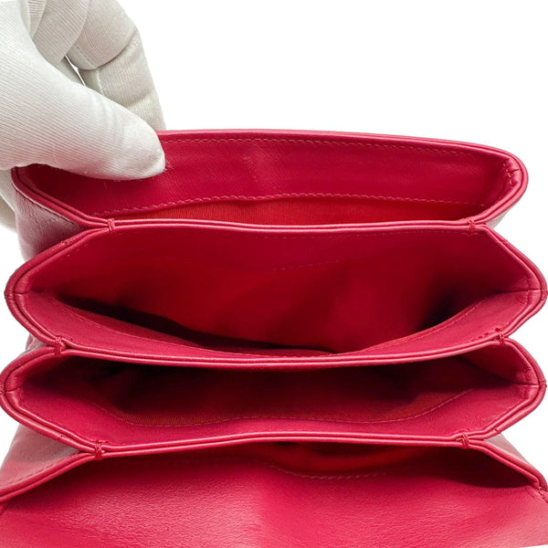 CHANEL Tramezzo Flap Quilted Calfskin Leather Crossbody Bag Red