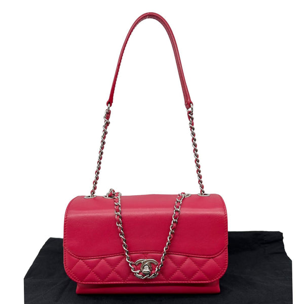 CHANEL Tramezzo Flap Quilted Calfskin Leather Crossbody Bag Red