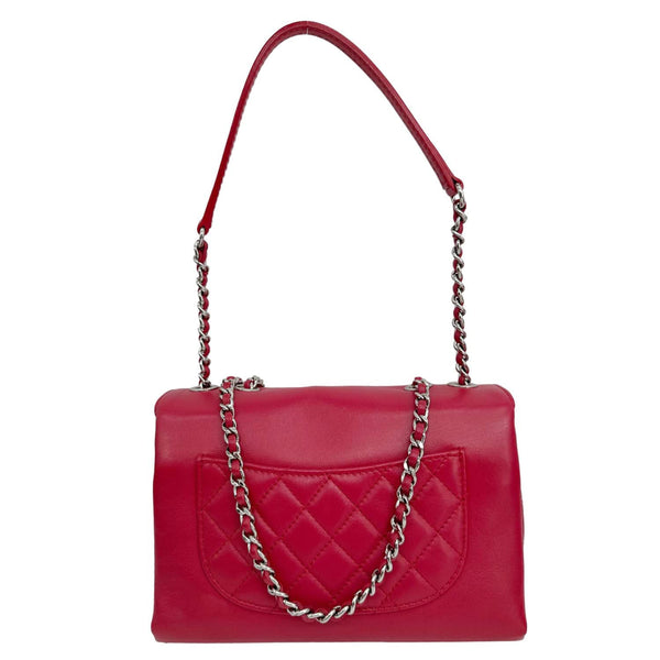 CHANEL Tramezzo Flap Quilted Calfskin Leather Crossbody Bag Red