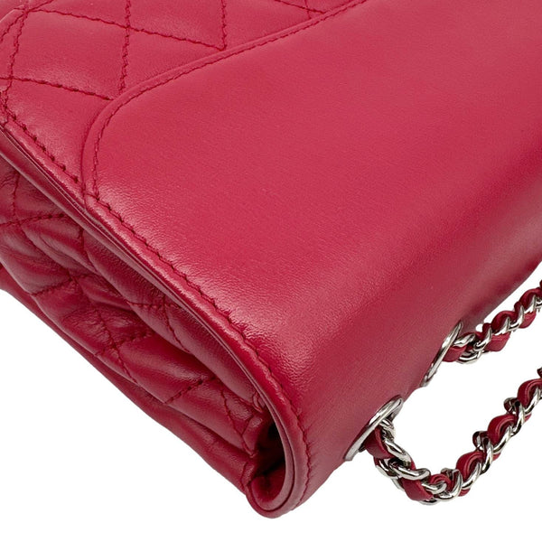 CHANEL Tramezzo Flap Quilted Calfskin Leather Crossbody Bag Red