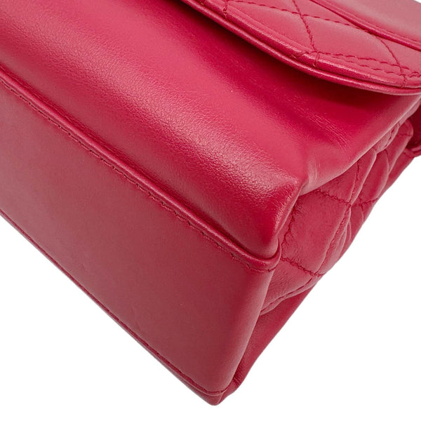 CHANEL Tramezzo Flap Quilted Calfskin Leather Crossbody Bag Red