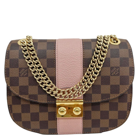 LOUIS VUITTON Wight Damier Ebene Shoulder Crossbody Bag Magnolia