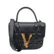 VERSACE Virtus Leather Top Handle Shoulder Bag Black