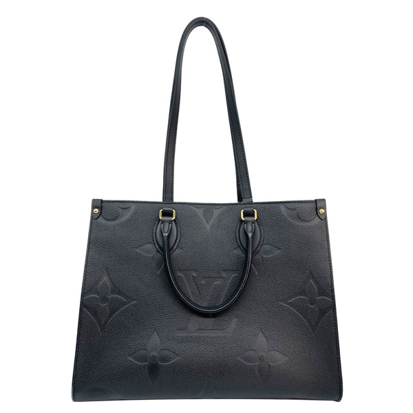 LOUIS VUITTON Onthego MM Giant Monogram Empreinte Shoulder Bag Black
