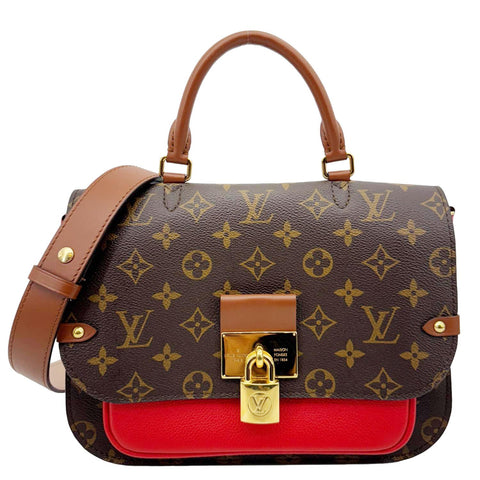 LOUIS VUITTON Vaugirard Monogram Canvas Shoulder Bag Coquelicot