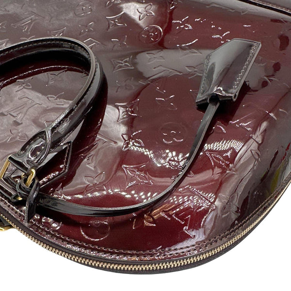 LOUIS VUITTON Alma GM Monogram Vernis Leather Satchel Bag Amarante