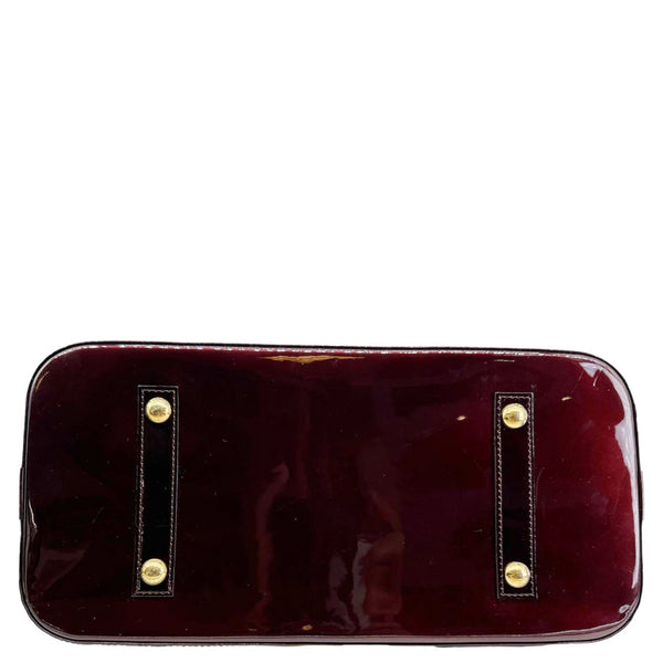 LOUIS VUITTON Alma GM Monogram Vernis Leather Satchel Bag Amarante