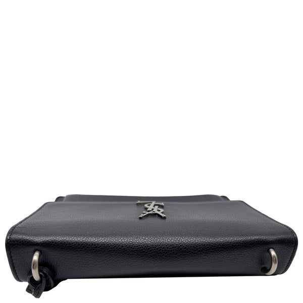 YVES SAINT LAURENT Sunset Medium Grain De Poudre Leather Shoulder Bag Black