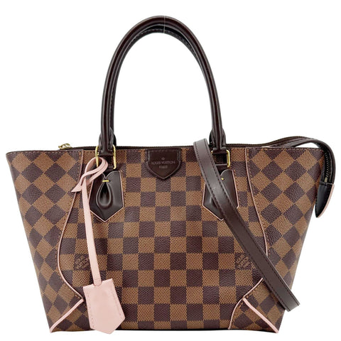 LOUIS VUITTON Caissa MM Damier Ebene Tote Bag Rose Ballerine