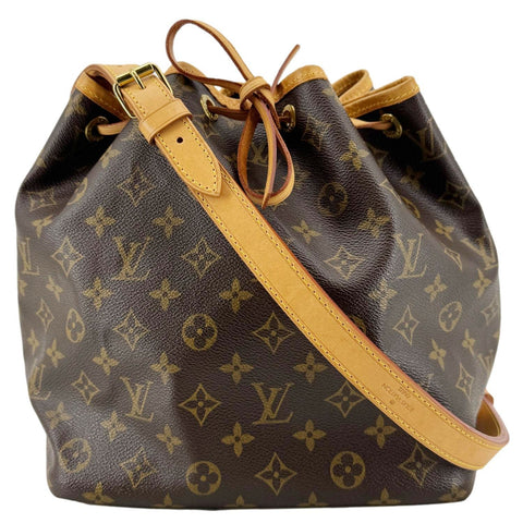 LOUIS VUITTON Petit Noe Monogram Canvas Shoulder Bag Brown
