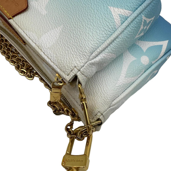 LOUIS VUITTON Multi Pochette Accessories By the Pool Monogram Giant Canvas Chain Clutch Bag Blue