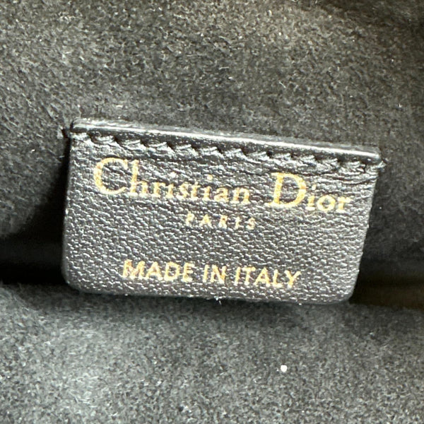 CHRISTIAN DIOR Lady Dior Milly Preta Mini Cannage Lambskin Leather Shoulder Bag Black