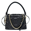 CHRISTIAN DIOR Lady Dior Milly Preta Mini Cannage Lambskin Leather Shoulder Bag Black