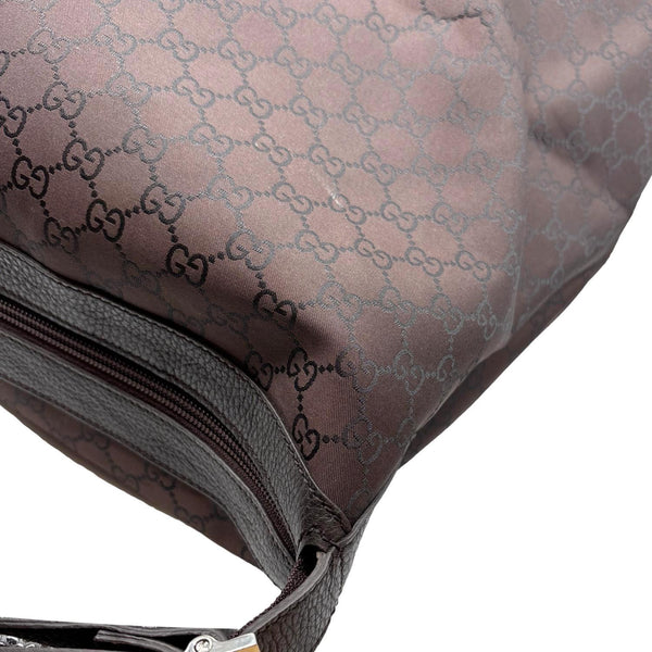 GUCCI GG Monogram Nylon Travel Weekender Bag Brown 105669
