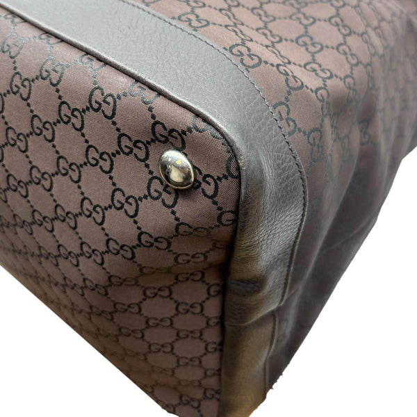 GUCCI GG Monogram Nylon Travel Weekender Bag Brown 105669