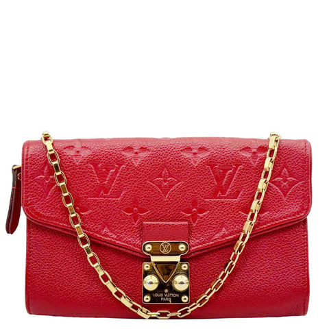 LOUIS VUITTON St Germain Pochette Empreinte Leather Shoulder Bag Red