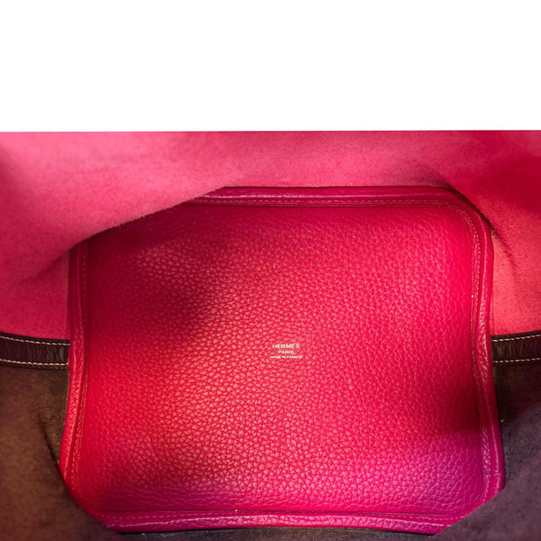 HERMES Picotin Lock 22 Taurillon Clemence Leather Hobo Bag Pink