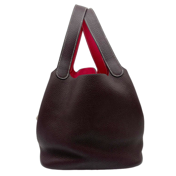 HERMES Picotin Lock 22 Taurillon Clemence Leather Hobo Bag Pink