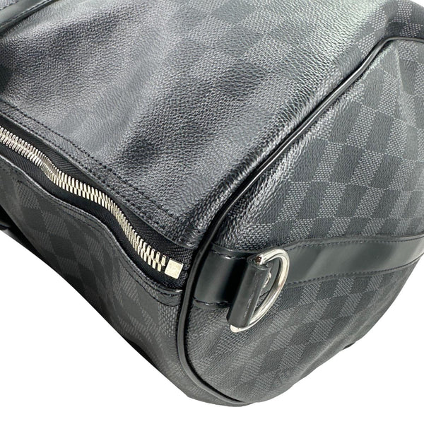 LOUIS VUITTON Keepall 55 Bandouliere Damier Graphite Travel Bag Black