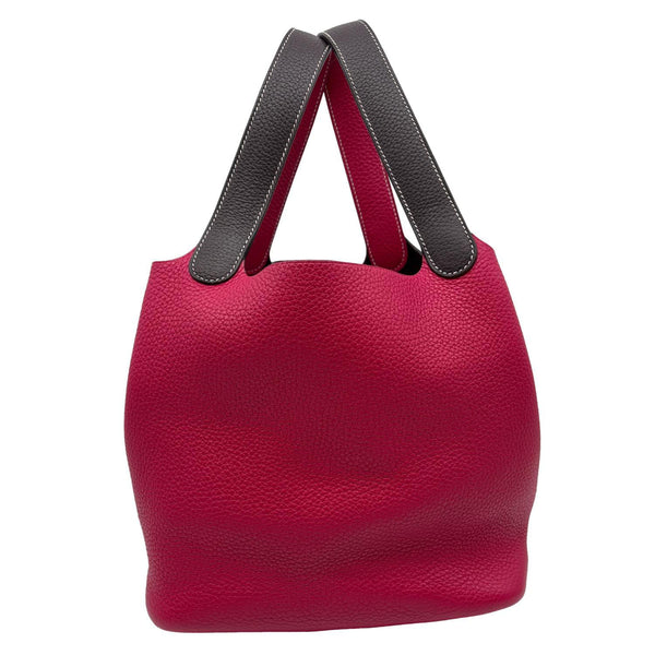 HERMES Picotin Lock 22 Taurillon Clemence Leather Hobo Bag Pink