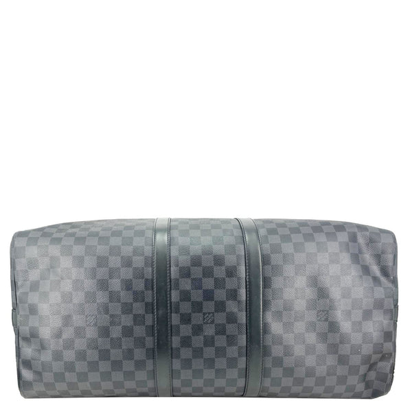 LOUIS VUITTON Keepall 55 Bandouliere Damier Graphite Travel Bag Black