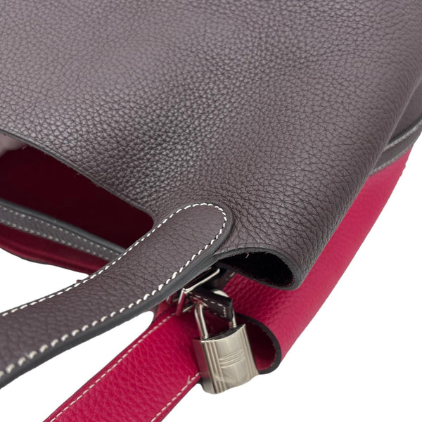 HERMES Picotin Lock 22 Taurillon Clemence Leather Hobo Bag Pink