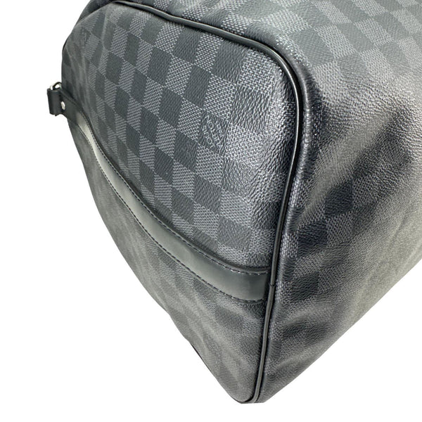 LOUIS VUITTON Keepall 55 Bandouliere Damier Graphite Travel Bag Black