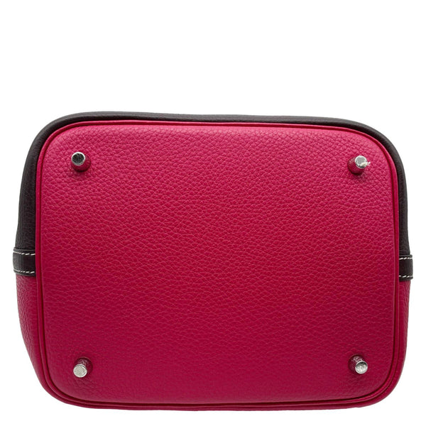 HERMES Picotin Lock 22 Taurillon Clemence Leather Hobo Bag Pink