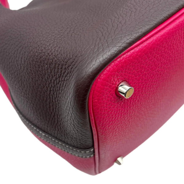 HERMES Picotin Lock 22 Taurillon Clemence Leather Hobo Bag Pink