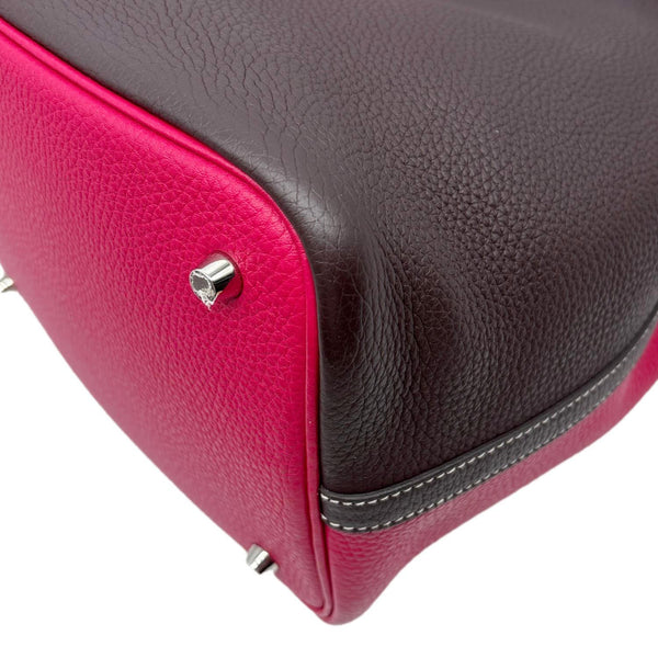 HERMES Picotin Lock 22 Taurillon Clemence Leather Hobo Bag Pink