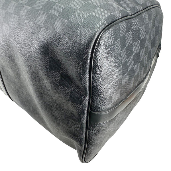 LOUIS VUITTON Keepall 55 Bandouliere Damier Graphite Travel Bag Black