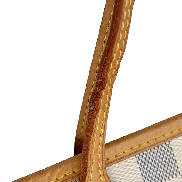 LOUIS VUITTON Neverfull GM Damier Azur Tote Shoulder Bag White