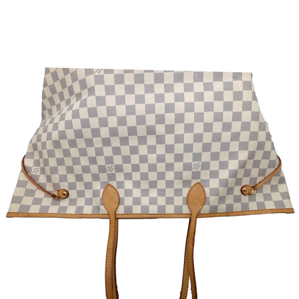 LOUIS VUITTON Neverfull GM Damier Azur Tote Shoulder Bag White