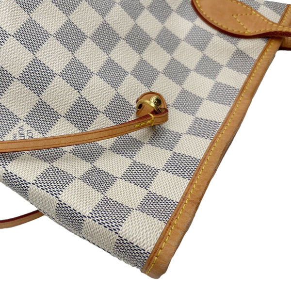 LOUIS VUITTON Neverfull GM Damier Azur Tote Shoulder Bag White