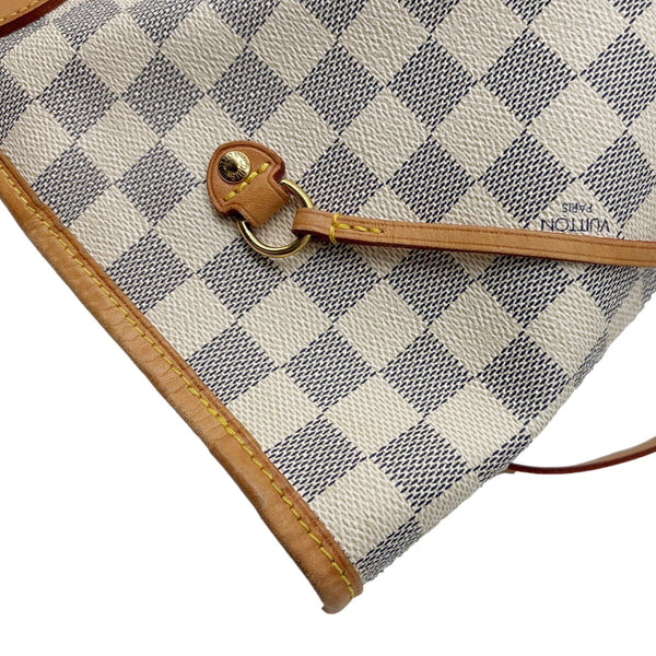LOUIS VUITTON Neverfull GM Damier Azur Tote Shoulder Bag White