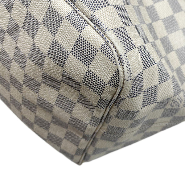 LOUIS VUITTON Neverfull GM Damier Azur Tote Shoulder Bag White