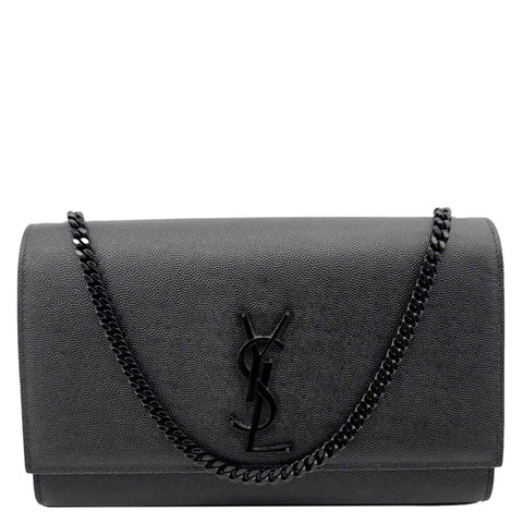 YVES SAINT LAURENT Kate Small Grain De Poudre Crossbody Bag Black
