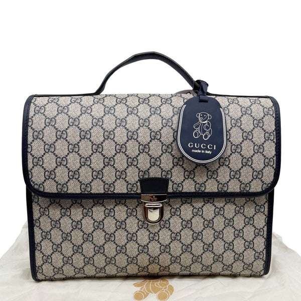 GUCCI Children's School GG Supreme Canvas Briefcase Backpack Navy Blue 271102