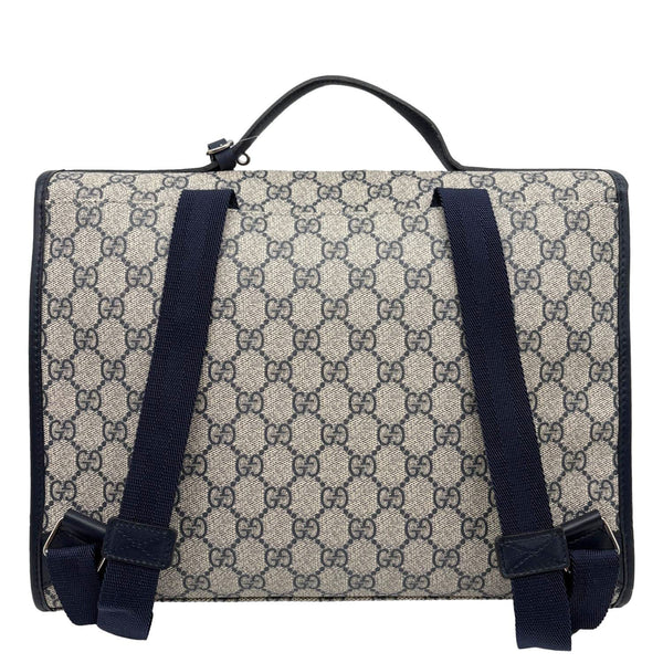 GUCCI Children's School GG Supreme Canvas Briefcase Backpack Navy Blue 271102