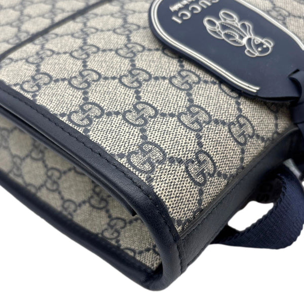 GUCCI Children's School GG Supreme Canvas Briefcase Backpack Navy Blue 271102