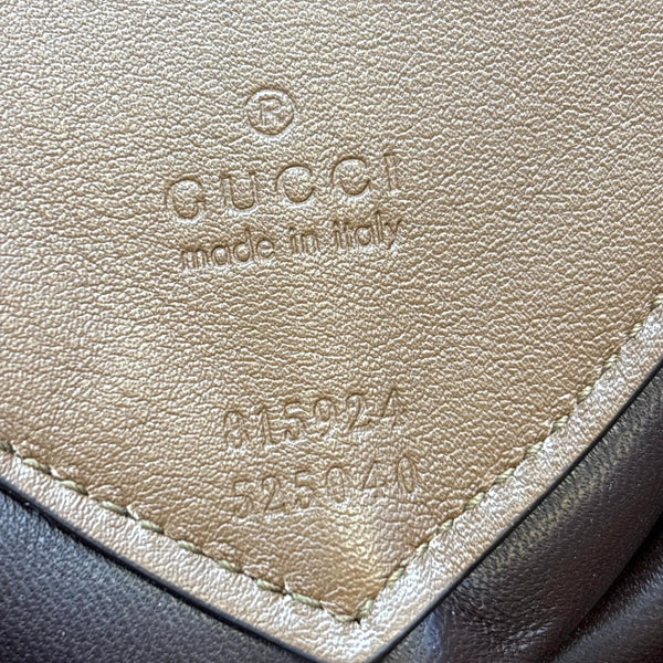 GUCCI  B Large GG Suede Hobo Bag Brown 815924