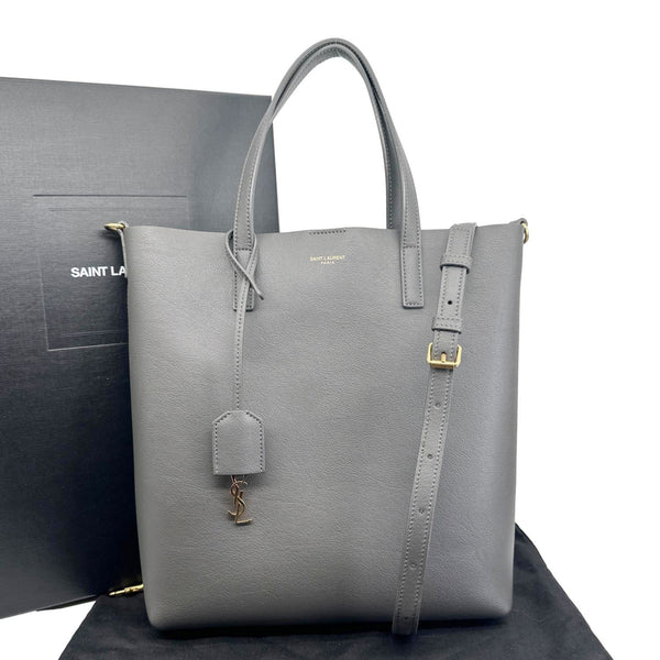 YVES SAINT LAURENT Toy Leather Shopping Tote Bag Grey