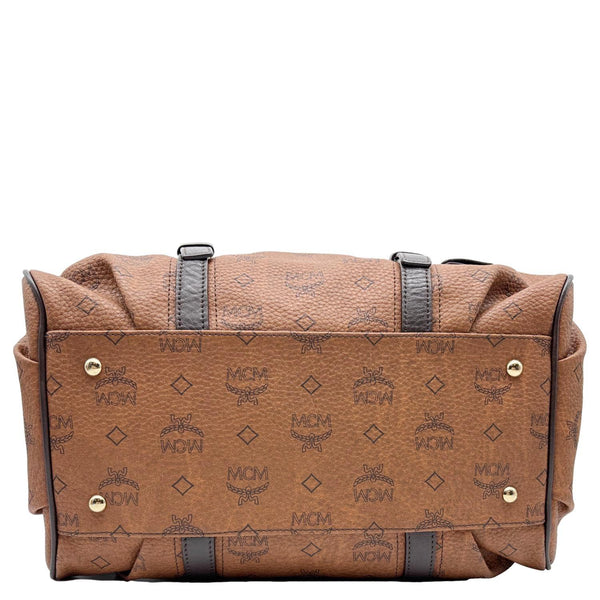 MCM Visetos Canvas Boston Bag Cognac