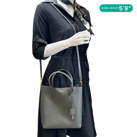 YVES SAINT LAURENT Toy Leather Shopping Tote Bag Grey