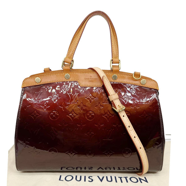 LOUIS VUITTON Brea MM Monogram Vernis Satchel Bag Amarante
