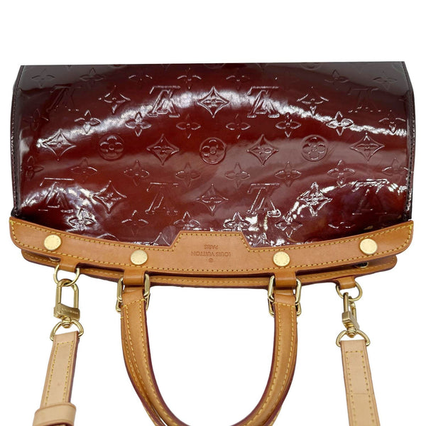 LOUIS VUITTON Brea MM Monogram Vernis Satchel Bag Amarante