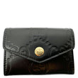 GUCCI Snap Gilbert Jumbo GG Calfskin Embossed Leather Wallet Black 772792